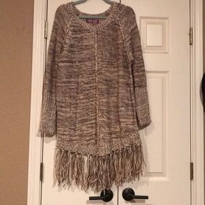 Fringe sweater tunic